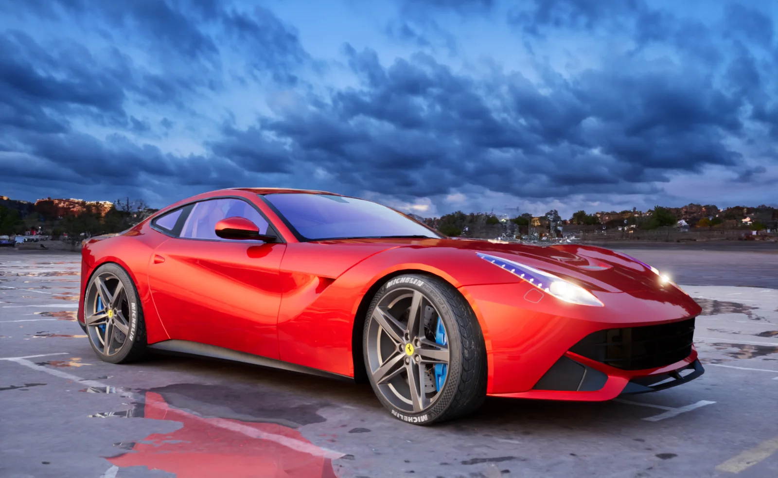 Ferrari F12 Berlinetta render with Michelin tires